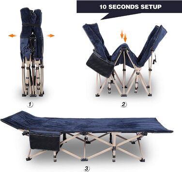 Ліжко-розкладачка REDCAMP XL з матрацом для дорослих, 226 кг, широке, міцне, для кемпінгу, відпочинку, гостей, офісу, дому