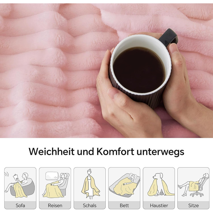 М'яка ковдра BEDELITE з фланелі, 125x150 см, чорна, для дивана, декору, кімнати