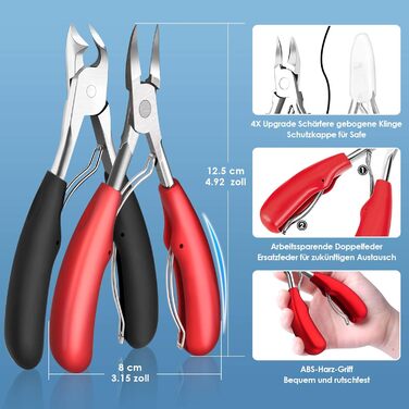 Набір професійного догляду за нігтями Modacraft: 7 шт. для видалення врослих, твердих та пошкоджених нігтів. Pedikюрний набір з високоякісної нержавіючої сталі.