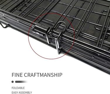 Металевий вольєр для собак Bunny Business, складна конструкція, 2 двері, пластик, XL, 107x69x76 см