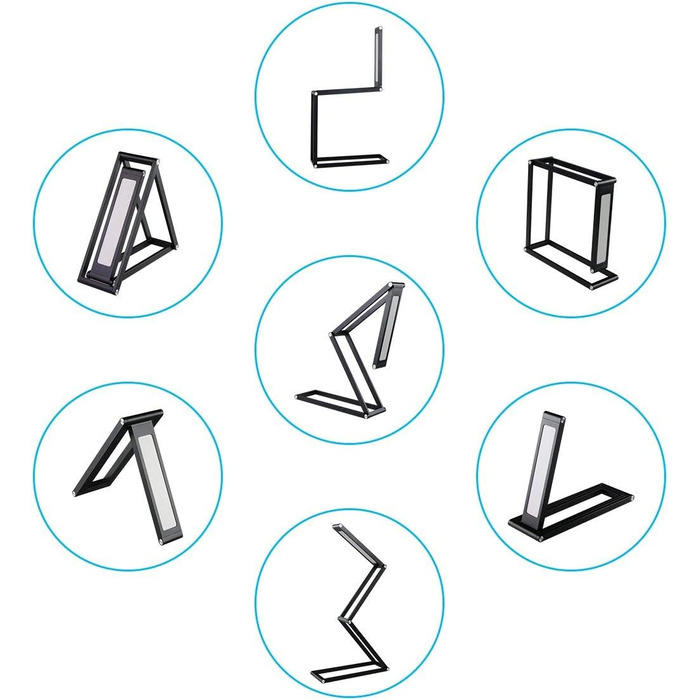 LED лампа настільна ELZO з регулюванням яскравості та складною ніжкою. Акумуляторна настільна лампа для офісу, дому та читання. Чорний колір.