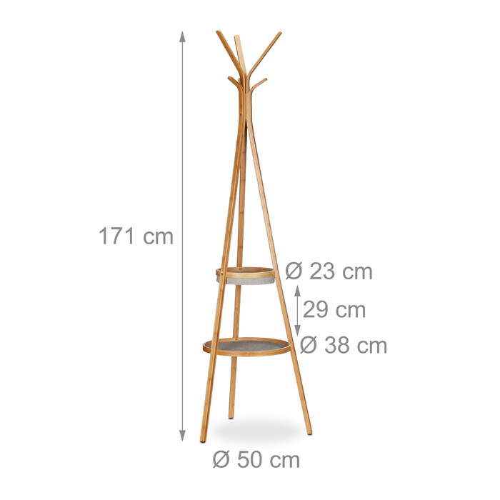 Relaxdays Bamboo Wardrobe with Shelves