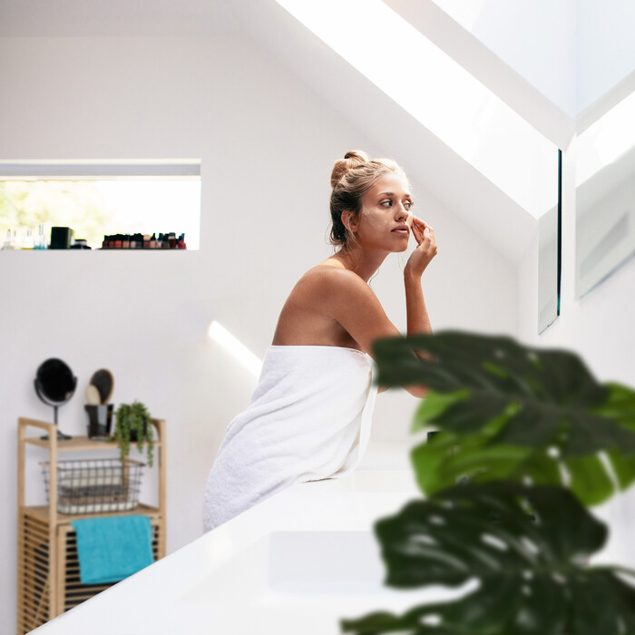 Бамбукова полиця для ванної кімнати Relaxdays з кошиком для білизни