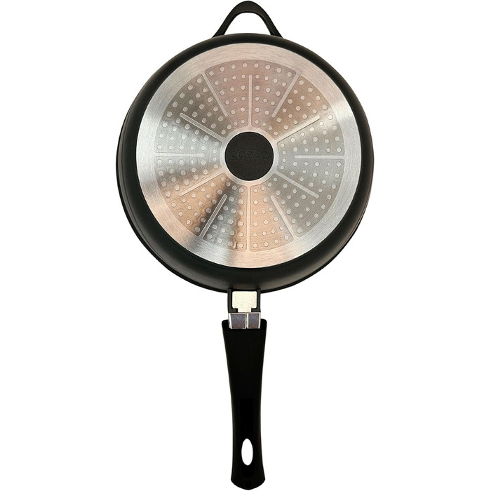 Набір посуду Induktion BRIEBЕ 12-ти частинний: 4 казани з алюмінію, 2 сковорідки з антипригарним покриттям ILAG GRANITEC (без PFOA), кришки зі скла, рукавички з силікону. Підходить для індукційних, газових плит та духовки.