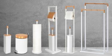 Набір для туалету Yoka Home (металевий, білий) з тримачем для паперу та йоржиком