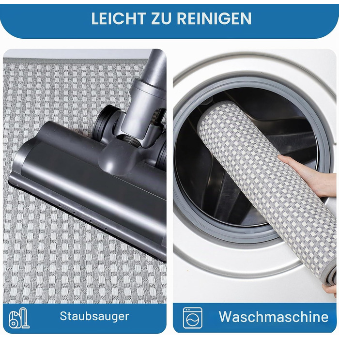 Килимок для ванної кімнати Badteppich Chenille, протиковзкий та вологопоглинаючий, 50x150 см, світло-сірий