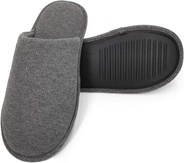 Чоловічі халапи Оfoot з бавовни, зручні домашні тапочки, Memory Foam, плоскі, можна прати, Slip-on, для дому (41/42 EU, Темно-сірий)