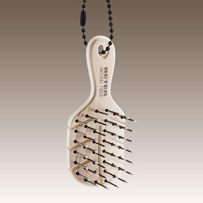 Beter – Натуральна міні-щітка для волосся з пшеничної волокна – Антистатична, для всіх типів волосся – Для мокрого та сухого волосся, з шармом