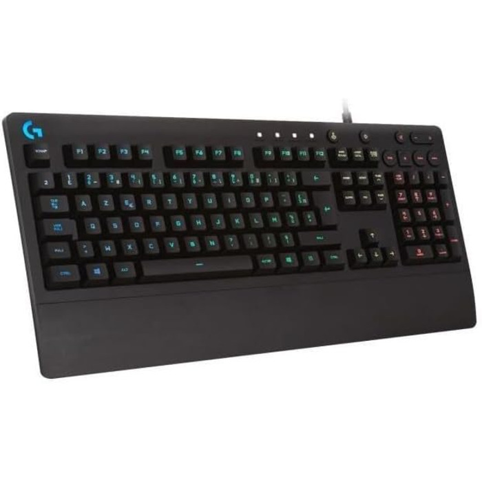 Ігрова клавіатура Logitech G213 Prodigy з RGB-підсвічуванням, програмовані клавіші G, мультимедійне керування, підставка для зап'ястя, захист від бризок, QWERTZ-розкладка (німецька)