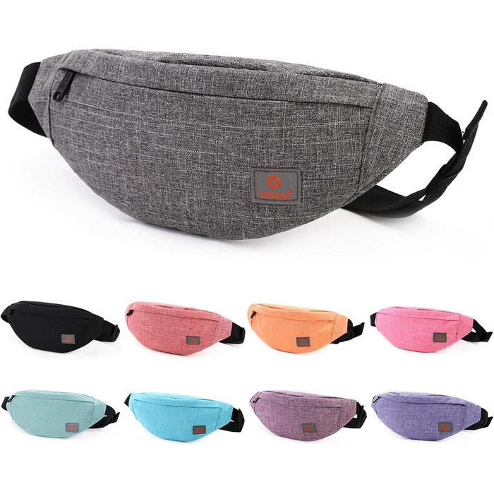 Поясна сумка TYNAT T201 сірого кольору – легка та зручна для туризму та спорту (жіноча/чоловіча)