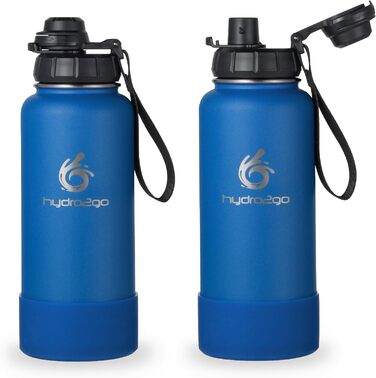 Термофляга Hydro2Go Edelstahl 950 мл з соломинкою, синя - ізольована, BPA-free, не протікає, для спорту та активного відпочинку