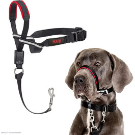 HALTI Optifit Head Collar, Size - Prevents your dog from pulling on the leash, Easy adjustment, Lightweight, with padded nose piece, Anti-pull harness for large dogs (Large)
