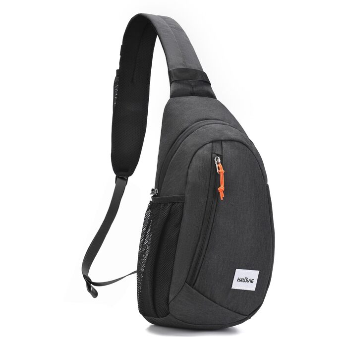 Чоловіча сумка-слінг HALOVIE через плече, маленька нагрудна сумка Crossbody чорного кольору
