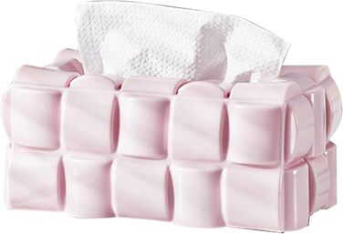 Carpango Tissue Box Holder, Multifunctional Waffle Tissue Box, Dispenser, Napkin Cover for Home, Office, Restaurant (Pink, Stylish, Rectangular, PET)