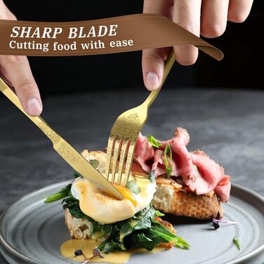 Набір столових приборів DRAGON RIOT на 6 осіб (30 предметів) з нержавіючої сталі, рожеве золото, для дому/вечірки/ресторану