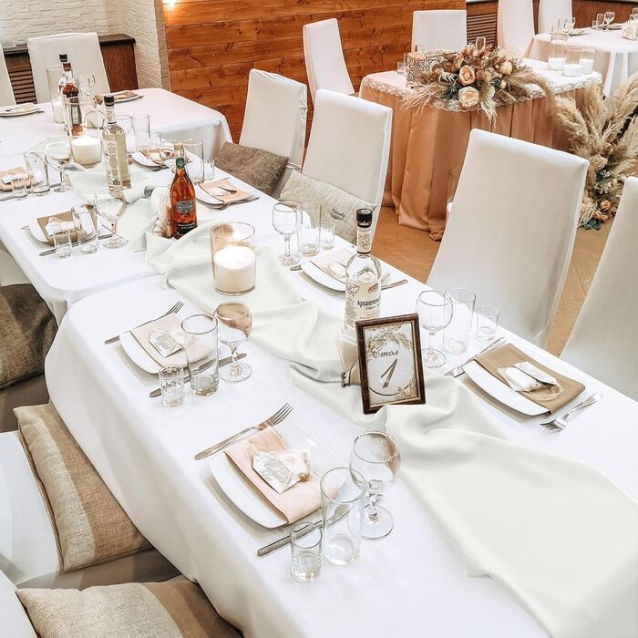 10 Piece Chiffon Table Runners, Wedding Table Runners, Transparent, Romantic Tulle Table Runners for Christmas, Wedding, Bridal Shower, Baby Shower, Birthday Party, Table Decorations (White, 300x30cm)