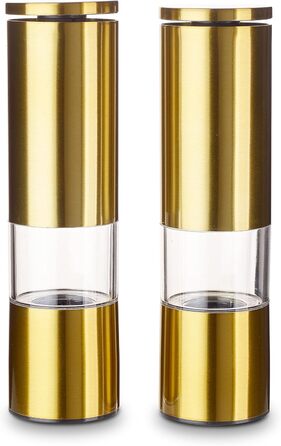 Набір для мелення перцю та солі Echtwerk (2 шт.), з нержавіючої сталі, ABS-керамічний механізм, ручний, для перцю, солі та чилі, Gold Edition