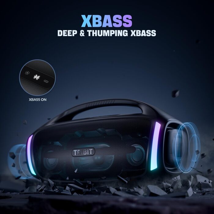 Портативна Bluetooth колонка TRIBIT StormBox Blast 2 200W IP67 - Водонепроникна, з LED, XBass, до 30 год, TWS