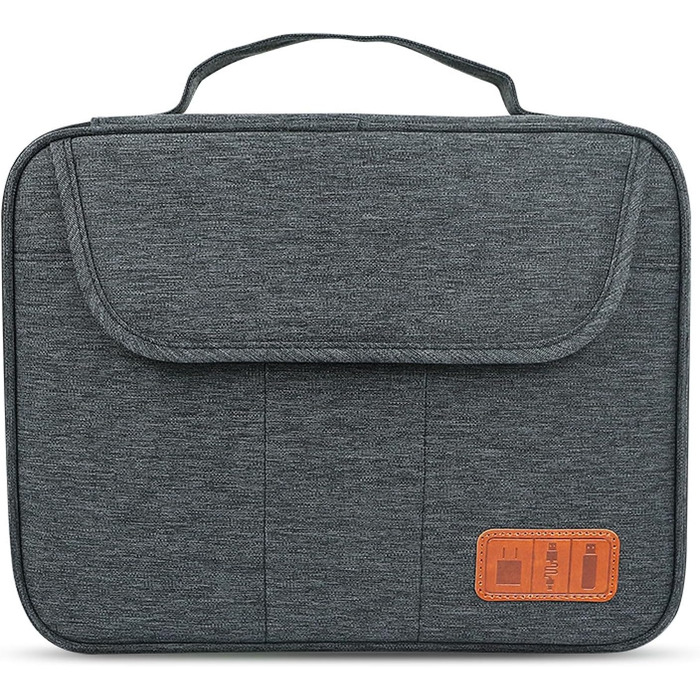 Органайзер для кабелів - сумка-органайзер для подорожей, аксесуари для електроніки, кейс для кабелів (28.5 x 23 x 6 см, чорний)