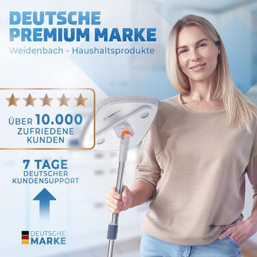 Набір для миття підлоги з відром | Система з 2-ма камерами для розділення брудної та чистої води | Моп для ефективного миття підлоги | Функція віджиму, насадки для мопа (2 шт.)