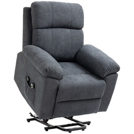 HOMCOM Power Lift Massaging Chair, Care Chair with Lift Assistance, 8 Vibration Motors, Includes Remote Control, Grey | Aosom