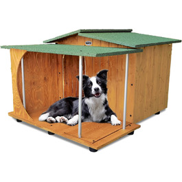 Будка для собак Legno Oasi (C - Setter) з верандою, масивне дерево, Made in Italy, 93x103xH68