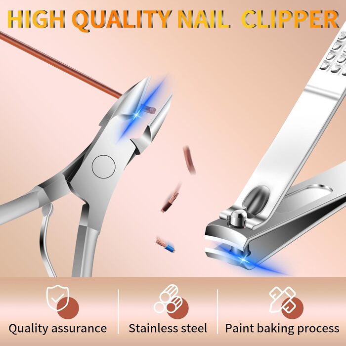 Набір для манікюру та педикюру, 16 шт. з нержавіючої сталі, професійний, з кейсом для подорожей