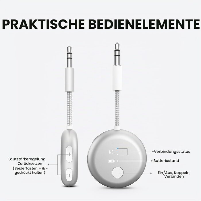 Bluetooth-адаптер для літака Avantree SoundJet R1 для AirPods та бездротових навушників, сріблястий, 25 год роботи