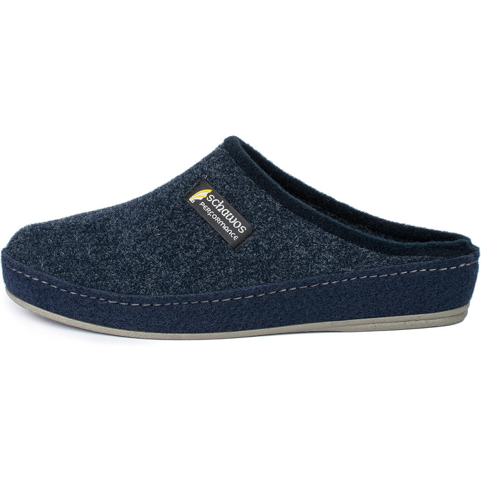 Чоловічі фетрові домашні тапочки Schawos 6030 з устілкою, жорсткою підошвою, неслизькі (46 EU, темно-синій)