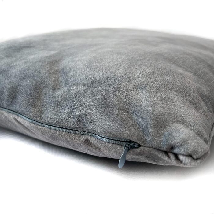 Софа для собак з велюру – знімний та пральний лежак з високими бортиками – для малих та великих собак (M (80x50x18 см), Сірий)