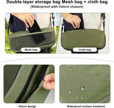 Складаний стільчик для кемпінгу, риболовлі, подорожей та саду (зелений, великий)