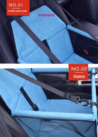 Водонепроникний і дихаючий килимок для тварин у автомобіль GUOYI® - безпечний, двошаровий, потовщений з переносною сумкою та подушкою (Чорний попіл)