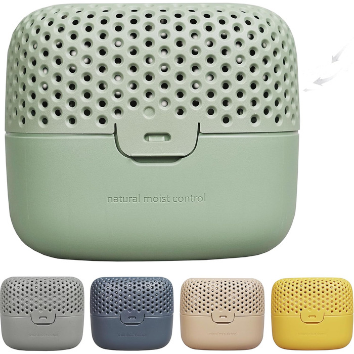 AbsoDry Duo Family - Dehumidifier for Apartments without Electricity - for Best Air Quality - Room Dehumidifier for Cellars, Bathrooms, Bedrooms - against Mold - Dehumidifier for Apartments - Dehumidifier - Forest Green