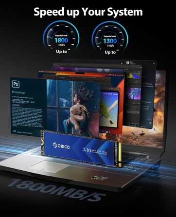 ORICO NVMe M.2 SSD PCIe Gen3.0x4 (3100 MB/s) з радіатором, 256 ГБ - внутрішній SSD для ПК та відеомонтажу