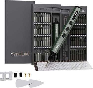 Набір електричного викрутника Mini 78 в 1 з 56 бітами, 9 свердлами, 5 режимами крутного моменту та LED-підсвічуванням для точної роботи (годинники, камери)