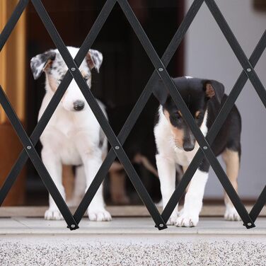 Захисний загороджувач для собак Relaxdays, висувний до 96 см, 48,5-60 см у висоту, чорний (XL)