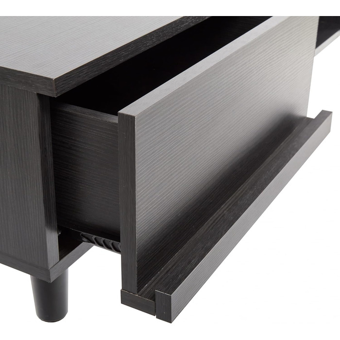 Iris Ohyama TV Furniture, TV Cabinet, TV Stand, TV Mount for screens up to 43 inches, 4 shelves, Extendable, Contemporary, Bedroom, Living Room - TV Cabinet - SAB-100 - White Oak (Black Oak, TV size up to 65 inches, With drawers)