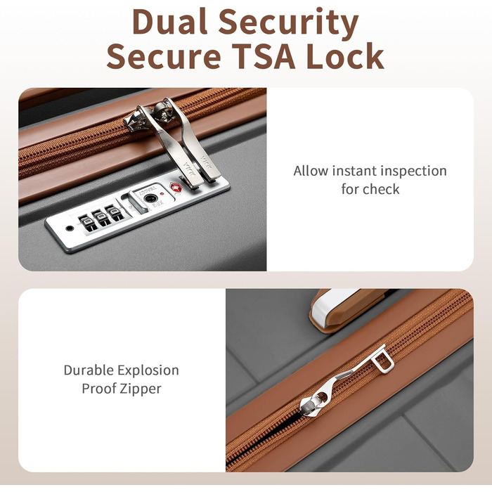 Набір валіз KONO 2 шт: ручна валіза-тележка 56 см + косметичка з поліпропілену, жорсткий корпус, 4 колеса, TSA-замок (кремовий білий)