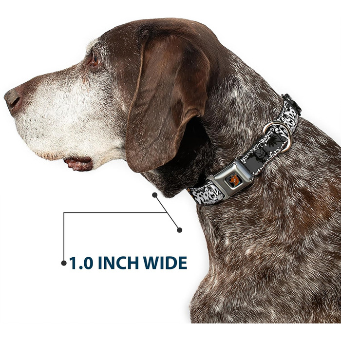 Нашийник для собак Buckle-Down з пряжкою Scooby Doo - 1 дюйм шириною, підходить для шиї 28-43 см - середній