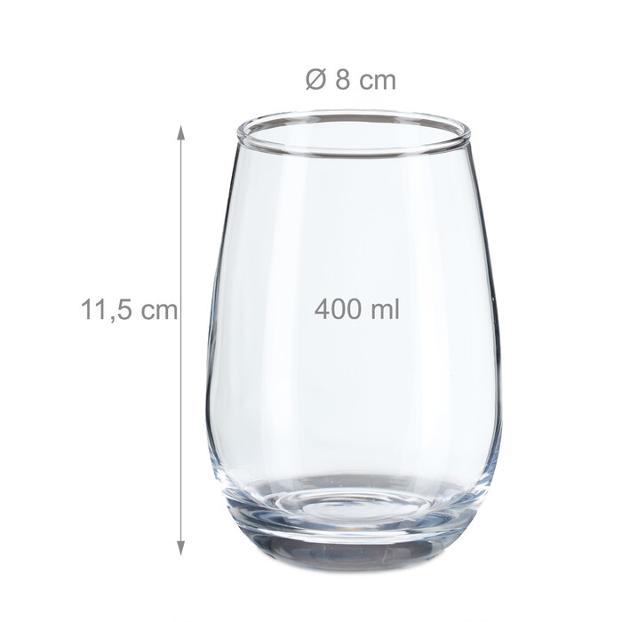 Relaxdays Set of 6 Decorative Drinking Glasses
