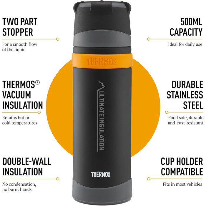 Термос Ultimative MK II вакуумна ізольована пляшка - 500 мл (колір: коричневий, матовий чорний)