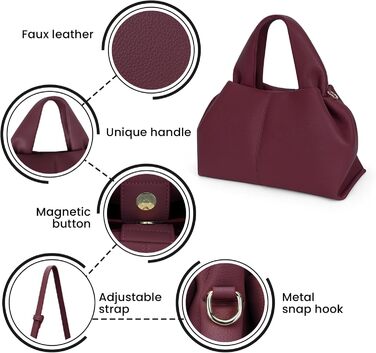 Сумка-клатч жіноча Cloud Pouch Bag бордового кольору міні, крос-боді з ремінцем