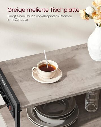 Стелаж кухонний VASAGLE з розетками, 2 металеві кошики, гачки, полиці, 35 x 80 x 93,5 см, індустріальний дизайн, vintagebrown-tintenschwarz