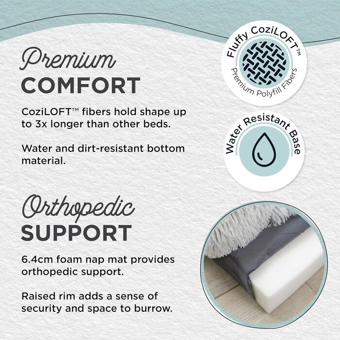 Круглий лежак для тварин Best Friends by Sheri The Original Calming Donut Lux - заспокійливий лежак з штучного хутра, 58x58 см (з валиком для шиї, матрац для ліжка, 82x57x18 см), колір Frostgrau