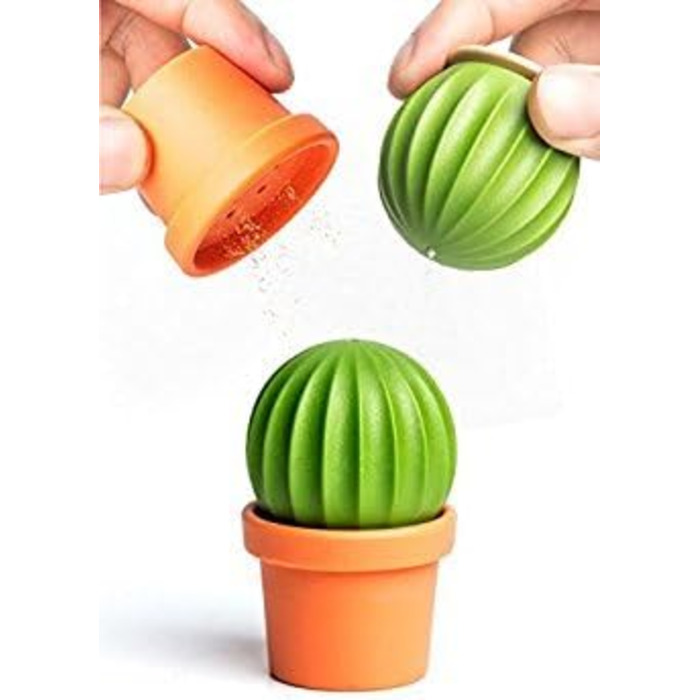 Qualy Design Studio Cactus Salt and Pepper Shakers in one. A great decorative and practical accessory for the kitchen and dining room. Cool salt shaker for tequila.