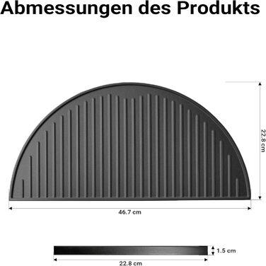 Чавунний гриль-решітка Gusseisen Grillrost, Ø 45 см, для вугільних та газових грилів, 47 x 22.8 x 1.5 см