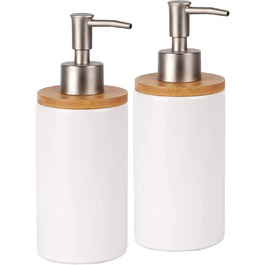 Дозатор для мила з кераміки, 500 мл, з металевим насосом, 2 шт. (для кухні та ванної кімнати)