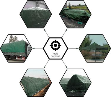 CARTMAN Finished Size 12x40 Feet Waterproof Green Tarp 8 Mil Thick, Multipurpose Protective Cover for Emergency Rain Shelter Camping Tarpaulin