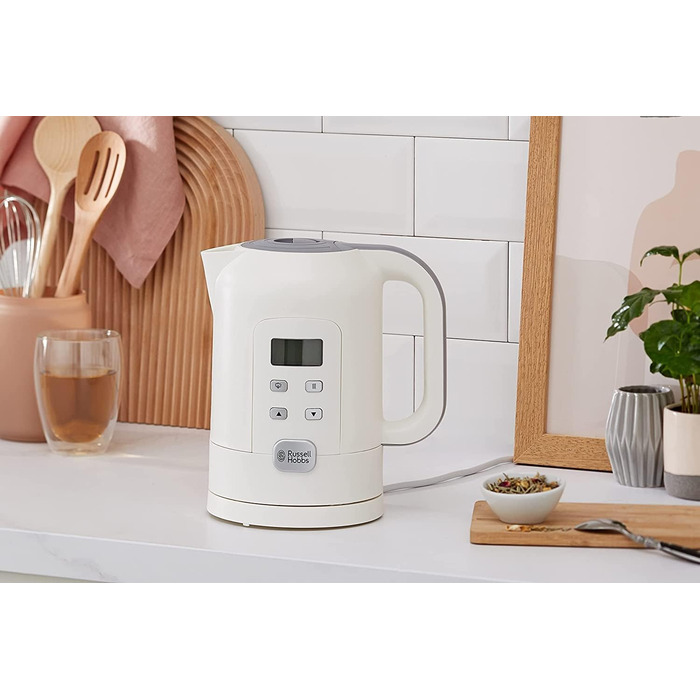 Russell Hobbs Kettle with Temperature Setting Digital [25°-100°C, e.g. for baby food, target & actual temperature LCD display] Precision Control (1.7l, 2200W, keep-warm function, baby milk) 21150-70