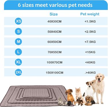 Килимок охолоджуючий для собак NIBESSER, 100x70 см, кавовий колір